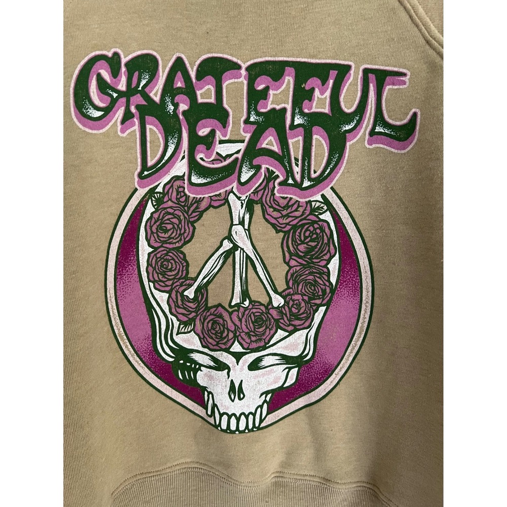 NWT Daydreamer Grateful Dead Skull & Roses Graphic Raglan Sweatshirt Boho Hippie - Picture 2 of 10